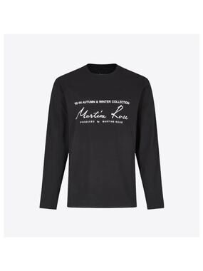 MARTINE ROSE Classic Long Sleeve T-Shirt Logo Black Sz L $171 {KK13}